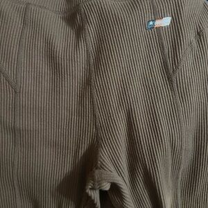 Brown Ribbed Leggings